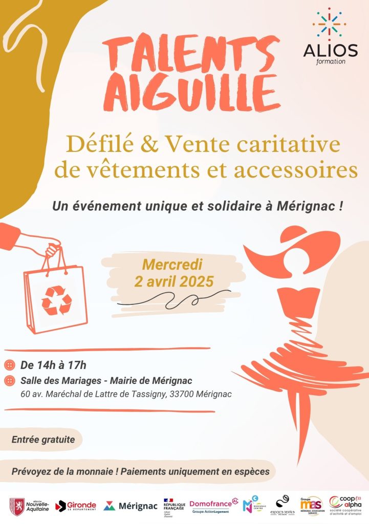 défilé et vente caritative de vêtements et accessoires "Talents Aiguille"